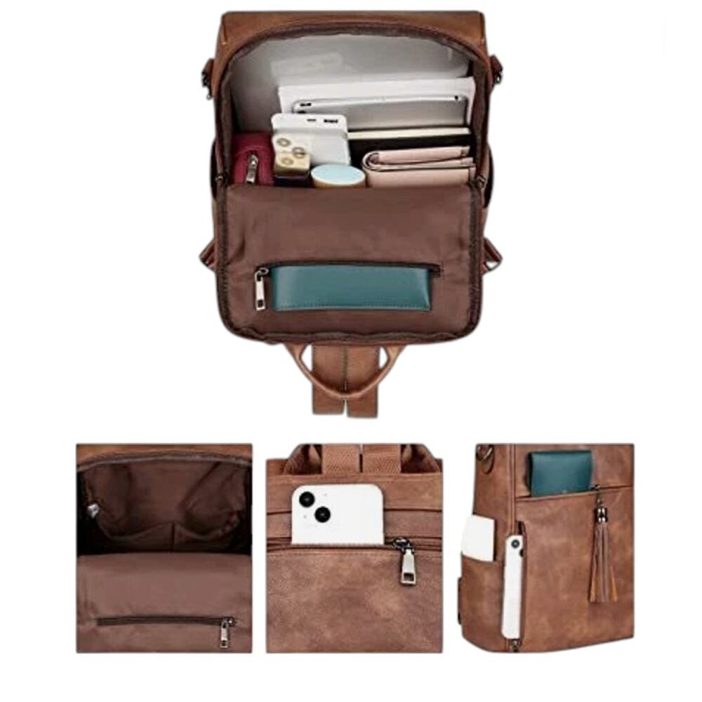 Fadeon Leather Convertible Backpack Shoulder Bag … - image 5